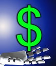 Robo Hand And Dollar Royalty Free Stock Photo