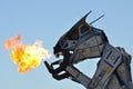 Robosaurus breathing Fire Royalty Free Stock Photo