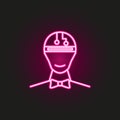 Robot advisor bot neon style icon. Simple thin line, outline vector of robo icons for ui and ux, website or mobile application Royalty Free Stock Photo