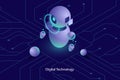 Robot ai artificial intelligence, online consultation and support, computer technology, automated system of analysis and