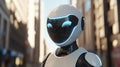 Robot ai futuristic technology android automation machine learning city street artificial intelligence 100 Royalty Free Stock Photo