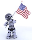 Robot with american flag