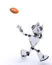 Robot with american football trophy