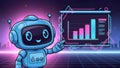 Robot Analysis Cartoon Robot Presenting Data Analytics Chart Royalty Free Stock Photo