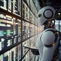 Robot Analyzing Data Royalty Free Stock Photo