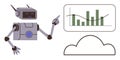 Robot Analyzing Data Trends with Graph Display and Cloud Computing Concept Royalty Free Stock Photo