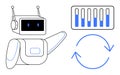 Robot AI Analyzing Data with Progress Indicators and Process Loop Concept Royalty Free Stock Photo