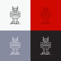 robot, Android, artificial, bot, technology Icon Over Various Background. Line style design, designed for web and app. Eps 10 Royalty Free Stock Photo