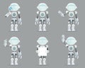 Robot android artificial intelligence futuristic interface character design vector illustration