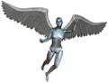 Robot Android Cyborg Angel Isolated