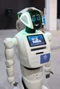 The robot android with an information display.