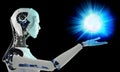 Robot android with light Royalty Free Stock Photo