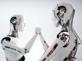 Robot android men competition Royalty Free Stock Photo