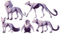 Robot animals panther, lion, fox, penguin, cheetah