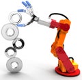 Robot arm build Technology growth gear Royalty Free Stock Photo