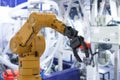 Robot arm in factory Royalty Free Stock Photo