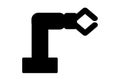 robot arm flat outline icon science symbol art sign artwork