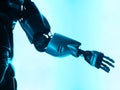 Robot arm and hand - shaking hands Royalty Free Stock Photo