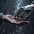 Robot Arm and Human Arm Royalty Free Stock Photo