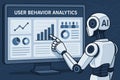 Robot Arm Interacting with Human Resource Analytics on Monitor