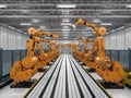 Robot arms with conveyor line