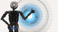 Robot artificial intelligence data visualization machine learning or data scan 3d-illustration