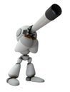 A robot with artificial intelligence that predicts the future with a telescope.