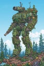 A robot artist creating pixel art masterpieces
