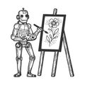 Robot artist painter sketch engraving