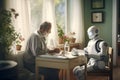 A robot as a carer in a retirement home generated by artificial intelligence