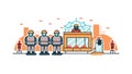 Robot Assembly Line and Automated Production Factory Icon, vector design Generative AI Royalty Free Stock Photo