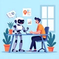 Robot assistant working with man concept ai in business modern technology automation and human interaction ai generated