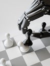 Robot Beating Chess Pawn 3d Illustration Artificial Intelligence Concept Royalty Free Stock Photo