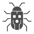 Robot beetle solid icon, Robotization concept, robot bug sign on white background, Robotic beetle icon in glyph style
