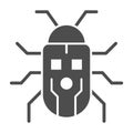 Robot beetle solid icon, Robotization concept, robot bug sign on white background, Robotic beetle icon in glyph style