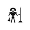 robot with besom icon. Element of home robot icon for mobile concept and web apps. Detailed robot with besom icon can be used for