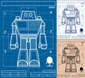 Robot Blueprint Cartoon