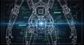 Detailed robot blueprint showcasing mechanical design and engineering specifications data Royalty Free Stock Photo