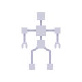 Robot blueprint vector, Artificial related flat design icon