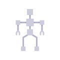 Robot blueprint vector, Artificial related flat design icon