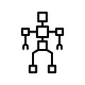 Robot blueprint vector, Artificial related line design icon