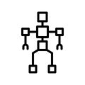 Robot blueprint vector, Artificial related line design icon