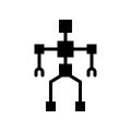 Robot blueprint vector, Artificial related sollid design icon