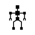 Robot blueprint vector, Artificial related sollid design icon