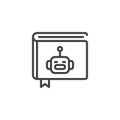 Robot book line icon