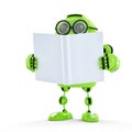 Robot with book. Royalty Free Stock Photo