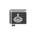 Robot book vector icon