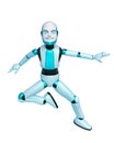 Robot boy cartoon leaping