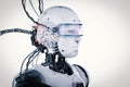 Robot with brain and wires Royalty Free Stock Photo