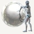 Robot with bubble Royalty Free Stock Photo